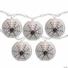 10-Count Black Spider in Web Paper Lantern Halloween Lights 8.5ft White Wire