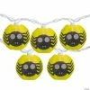 10-Count Yellow and Black Spider Paper Lantern Halloween Lights 8.5ft White Wire