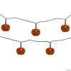 10ct Orange Battery Operated Jack O' Lantern LED Mini Halloween Lights - 6ft Black Wire