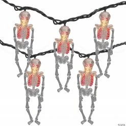 10ct Skeleton Halloween Lights - 7.5ft Black Wire
