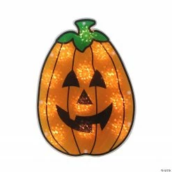 12" Lighted Jack-O-Lantern Halloween Window Silhouette