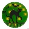 13.75" Lighted Black Cat Halloween Window Silhouette