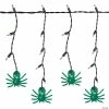 35ct Green Spider Halloween Icicle Lights- 3ft Black Wire