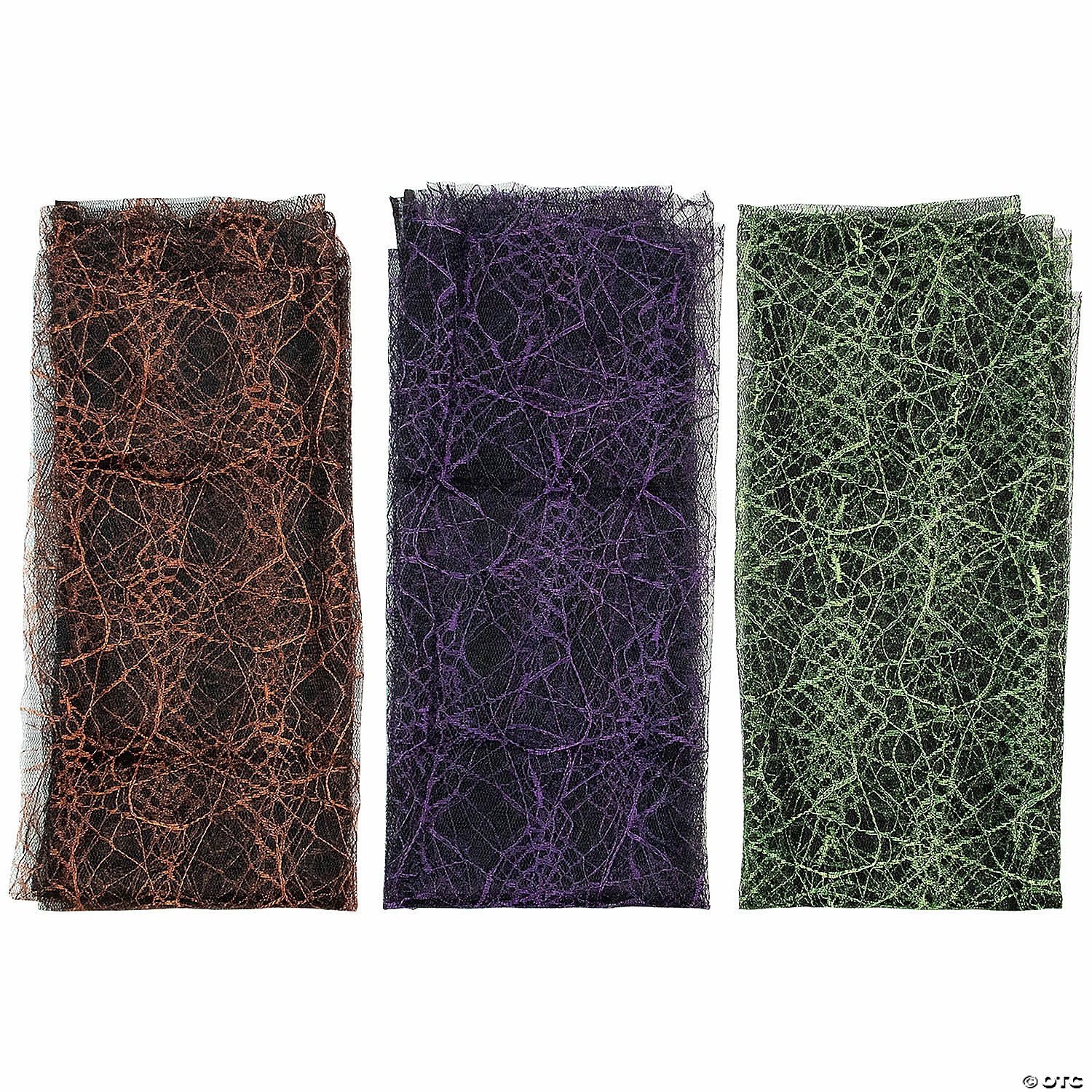 3pc Purple Orange and Green Spiderweb Halloween Decorations 6ft - Image 2