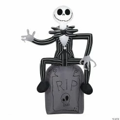 42" Blow Up Inflatable Jack Skellington on Tombstone
