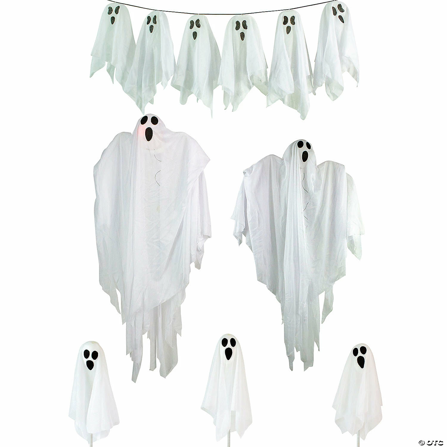 6-Piece Ghost Family Halloween Porch Display Decoration Set - Image 4