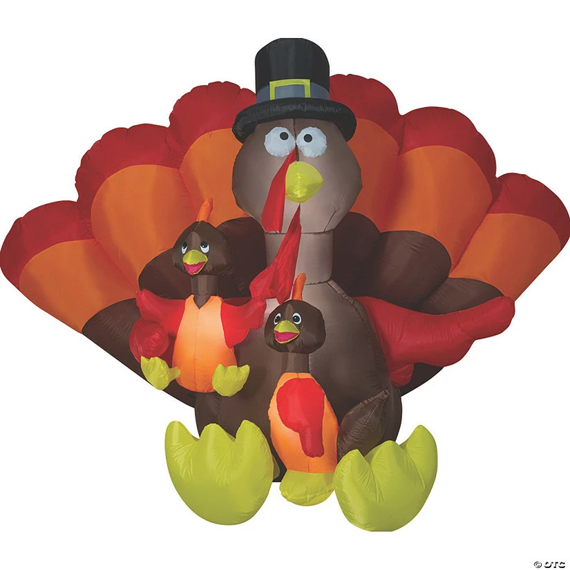 72" Blow Up Inflatable Turkey Family