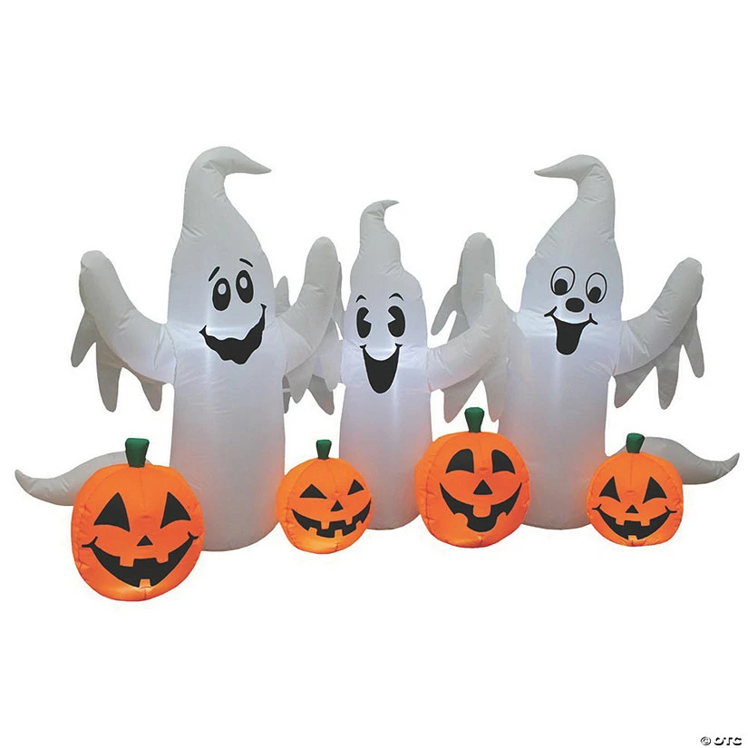 73" Blow Up Inflatable Ghosts with Pumpkins Halloween Decoration