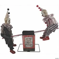 Animated See-Saw Clowns Halloween Decoration