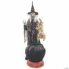 Animated Witch with Cat & Cauldron Halloween Decoration