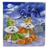 Caroline's Treasures, Halloween, Bichon Frise Halloween Haunted House Flag Canvas House Size, 28 x 40, Dogs
