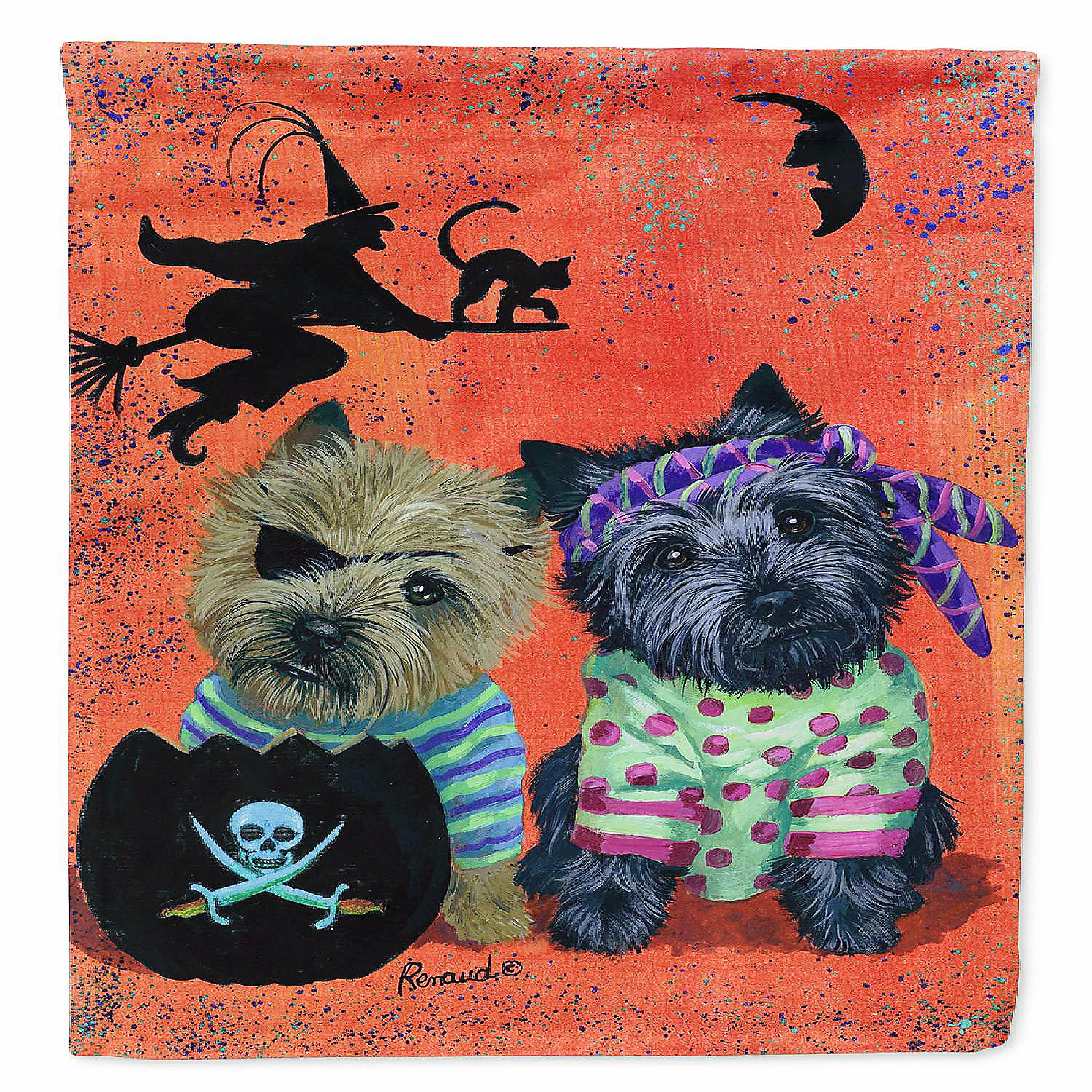 Caroline's Treasures, Halloween, Cairn Terrier Pirates Halloween Flag Canvas House Size, 28 x 40, Dogs