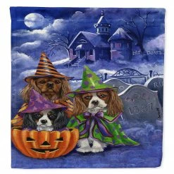 Caroline's Treasures, Halloween, Cavalier Spaniel Halloween House Flag Canvas House Size, 28 x 40, Dogs
