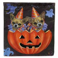 Caroline's Treasures, Halloween, Chihuahua Halloweenies Flag Canvas House Size, 28 x 40, Dogs