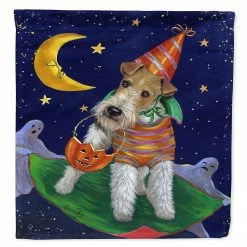 Caroline's Treasures, Halloween, Fox Terrier Halloween Trick or Treat Flag Canvas House Size, 28 x 40, Dogs