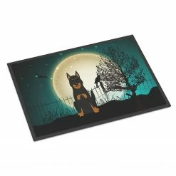 Caroline's Treasures, Halloween, Halloween Scary Beauce Shepherd Dog Indoor or Outdoor Mat 24x36, 36 x 24, Dogs