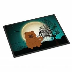 Caroline's Treasures, Halloween, Halloween Scary Chow Chow Red Indoor or Outdoor Mat 24x36, 36 x 24, Dogs