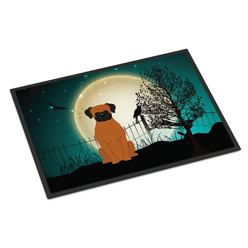 Caroline's Treasures, Halloween, Halloween Scary Fawn Boxer Indoor or Outdoor Mat 24x36, 36 x 24, Dogs
