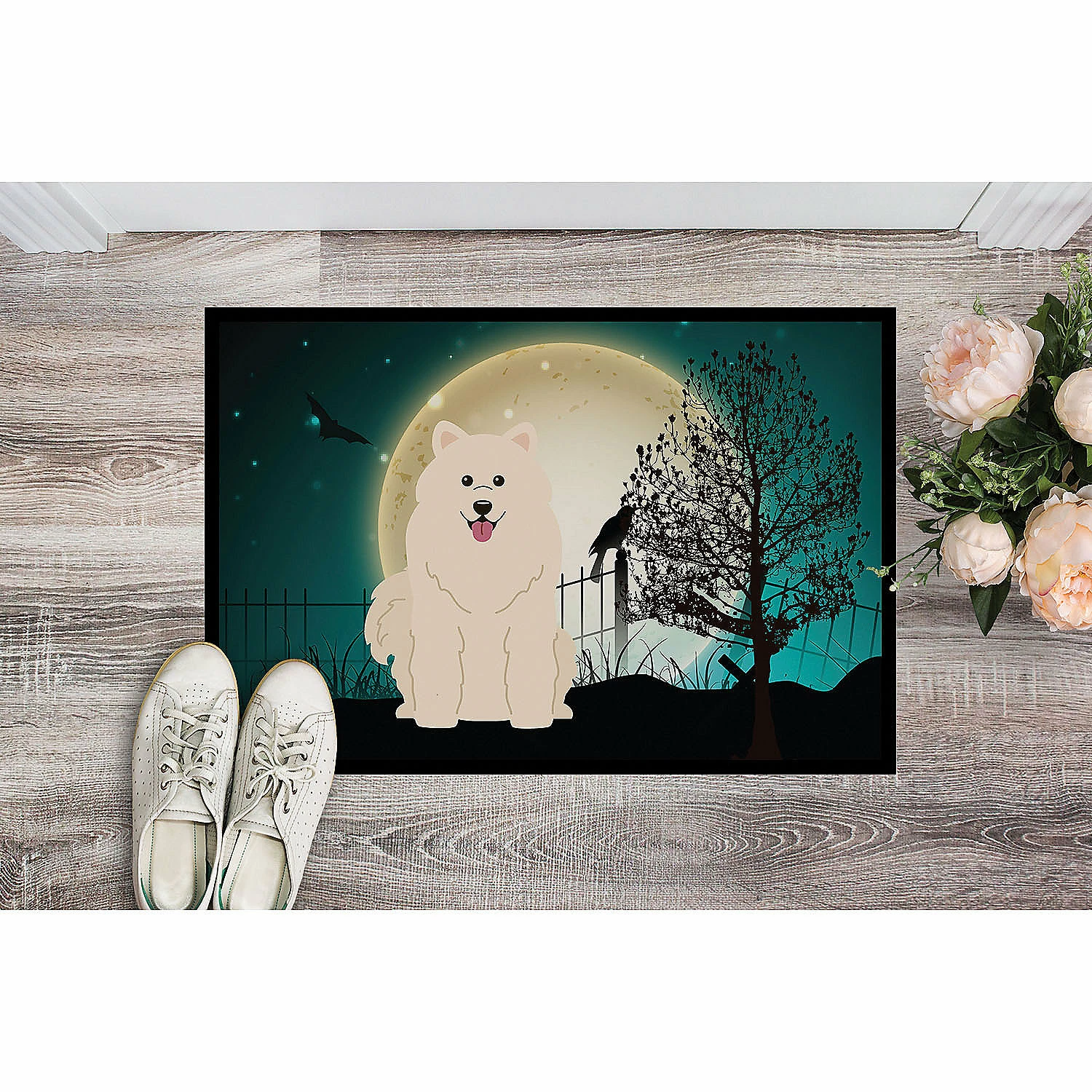 Caroline's Treasures, Halloween, Halloween Scary Samoyed Indoor or Outdoor Mat 24x36, 36 x 24, Dogs - Image 2