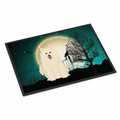 Caroline's Treasures, Halloween, Halloween Scary Samoyed Indoor or Outdoor Mat 24x36, 36 x 24, Dogs