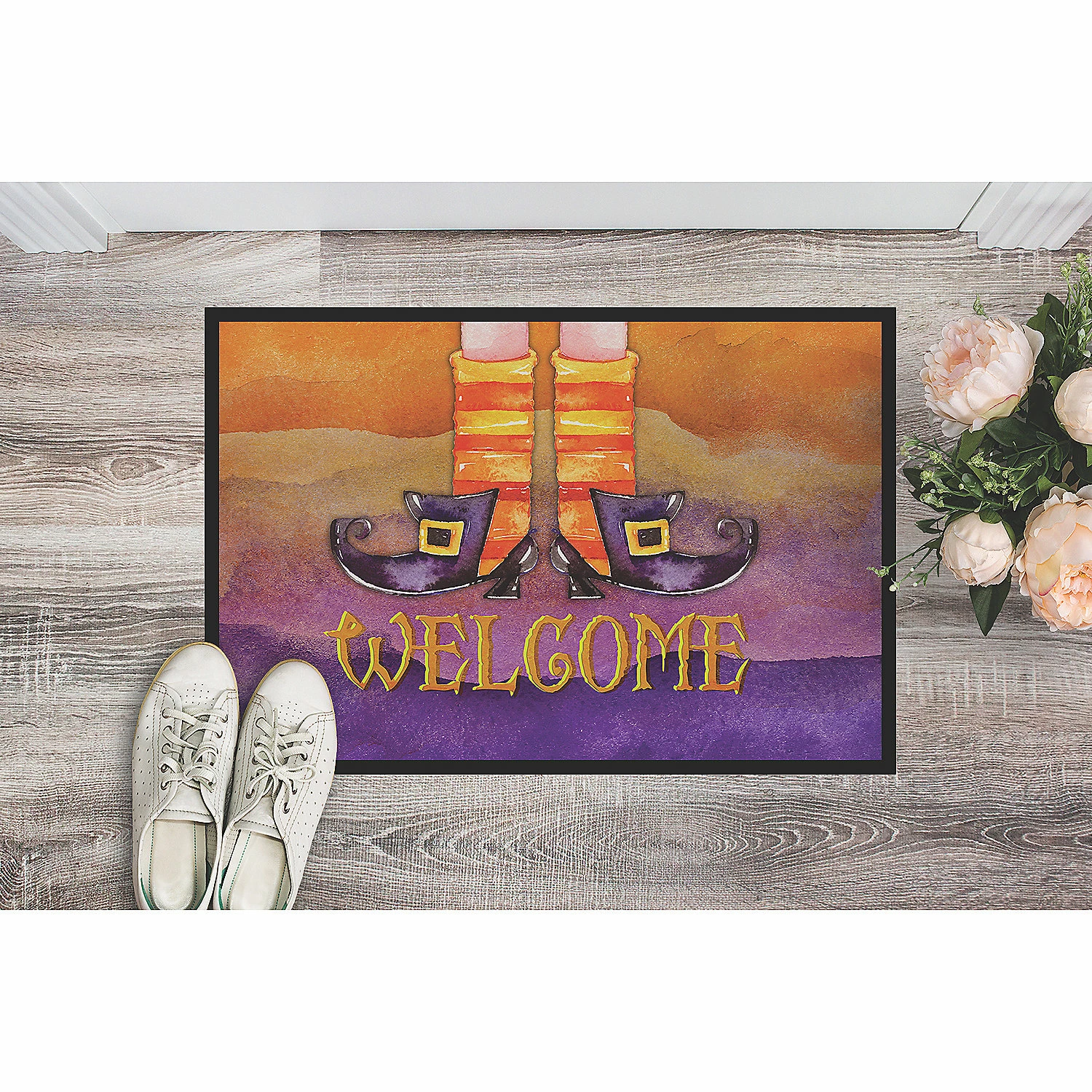 Caroline's Treasures, Halloween, Halloween Welcome Witches Feet Indoor or Outdoor Mat 24x36, 36 x 24, Seasonal - Image 2