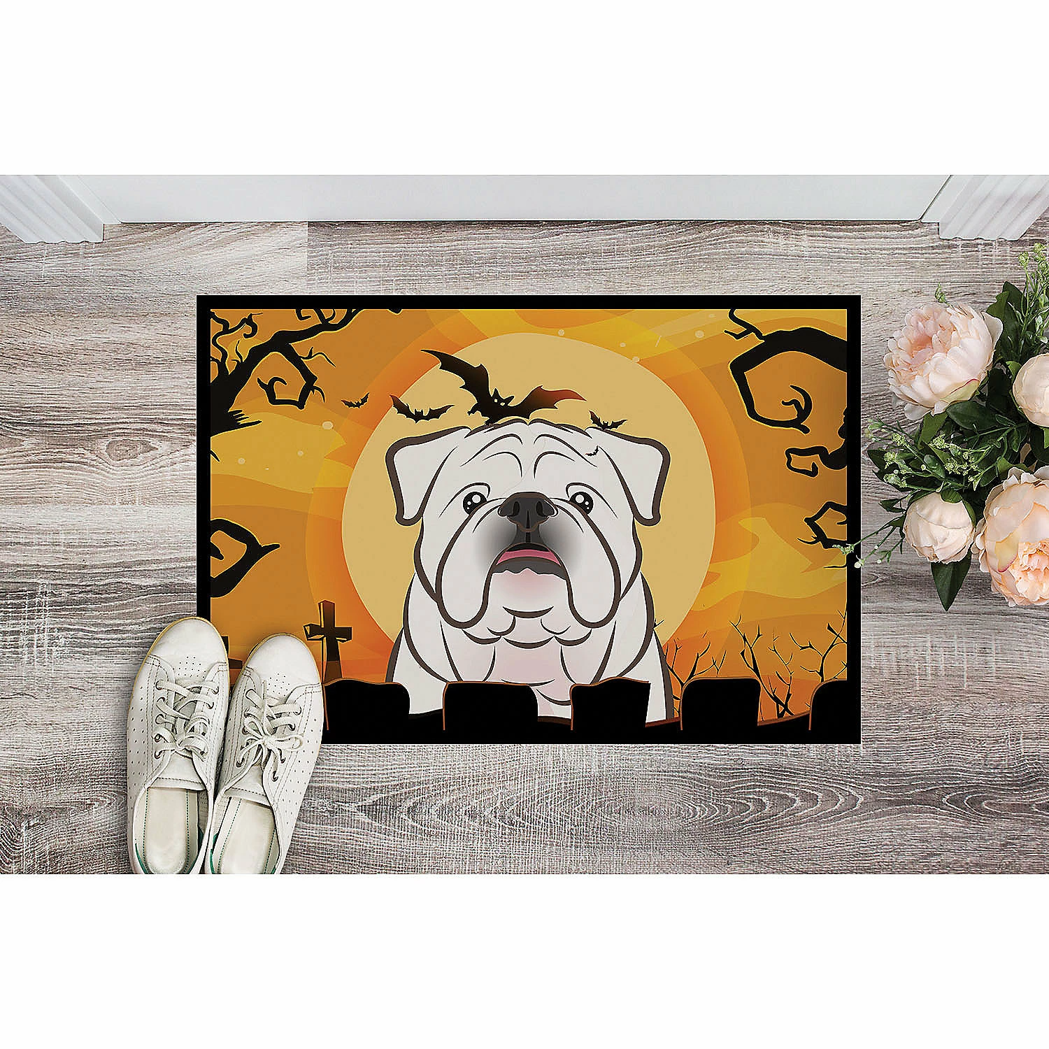 Caroline's Treasures, Halloween, Halloween White English Bulldog Indoor or Outdoor Mat 24x36, 36 x 24, Dogs - Image 2