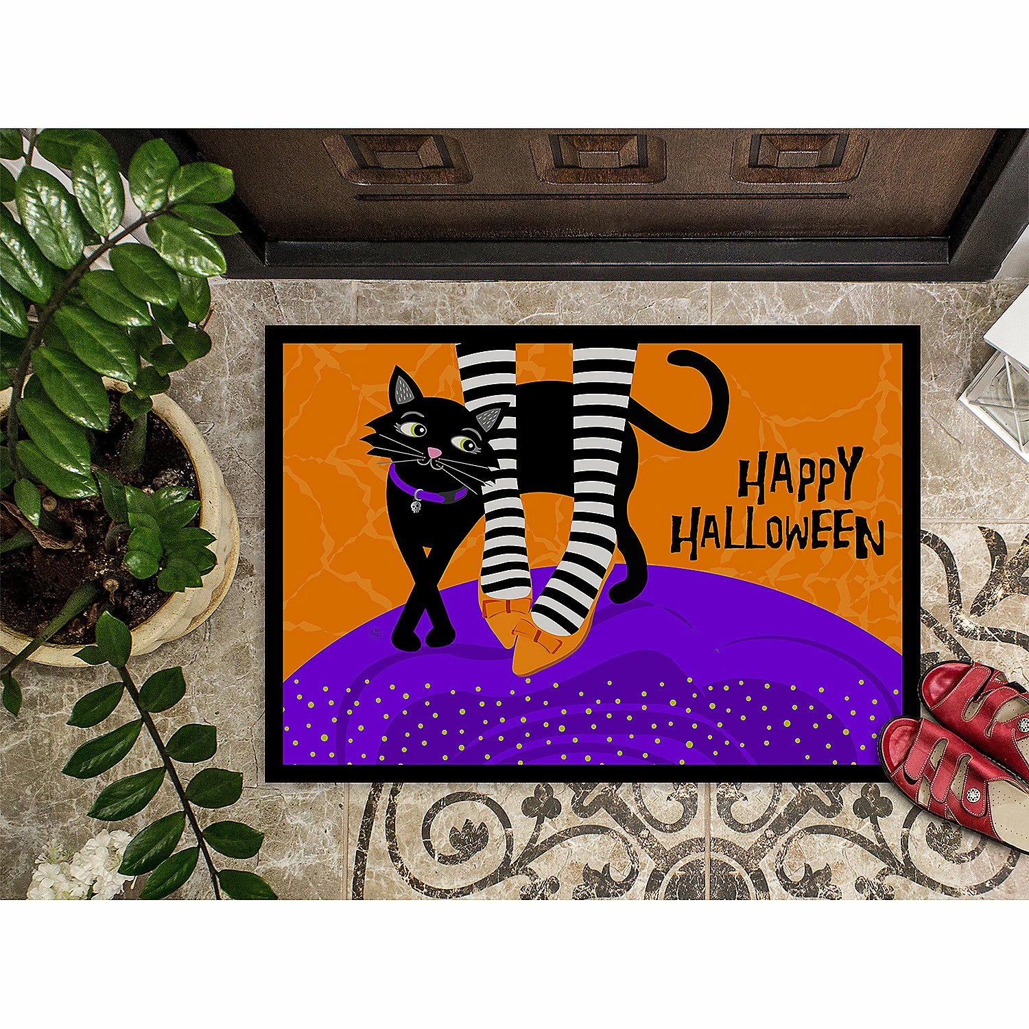 Caroline's Treasures, Halloween, Halloween Witches Feet Indoor or Outdoor Mat 24x36, 36 x 24, - Image 3