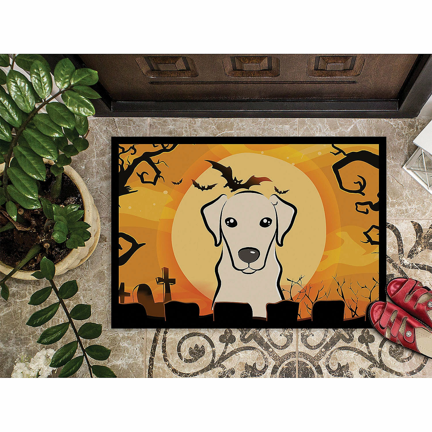 Caroline's Treasures, Halloween, Halloween Yellow Labrador Indoor or Outdoor Mat 24x36, 36 x 24, Dogs - Image 3