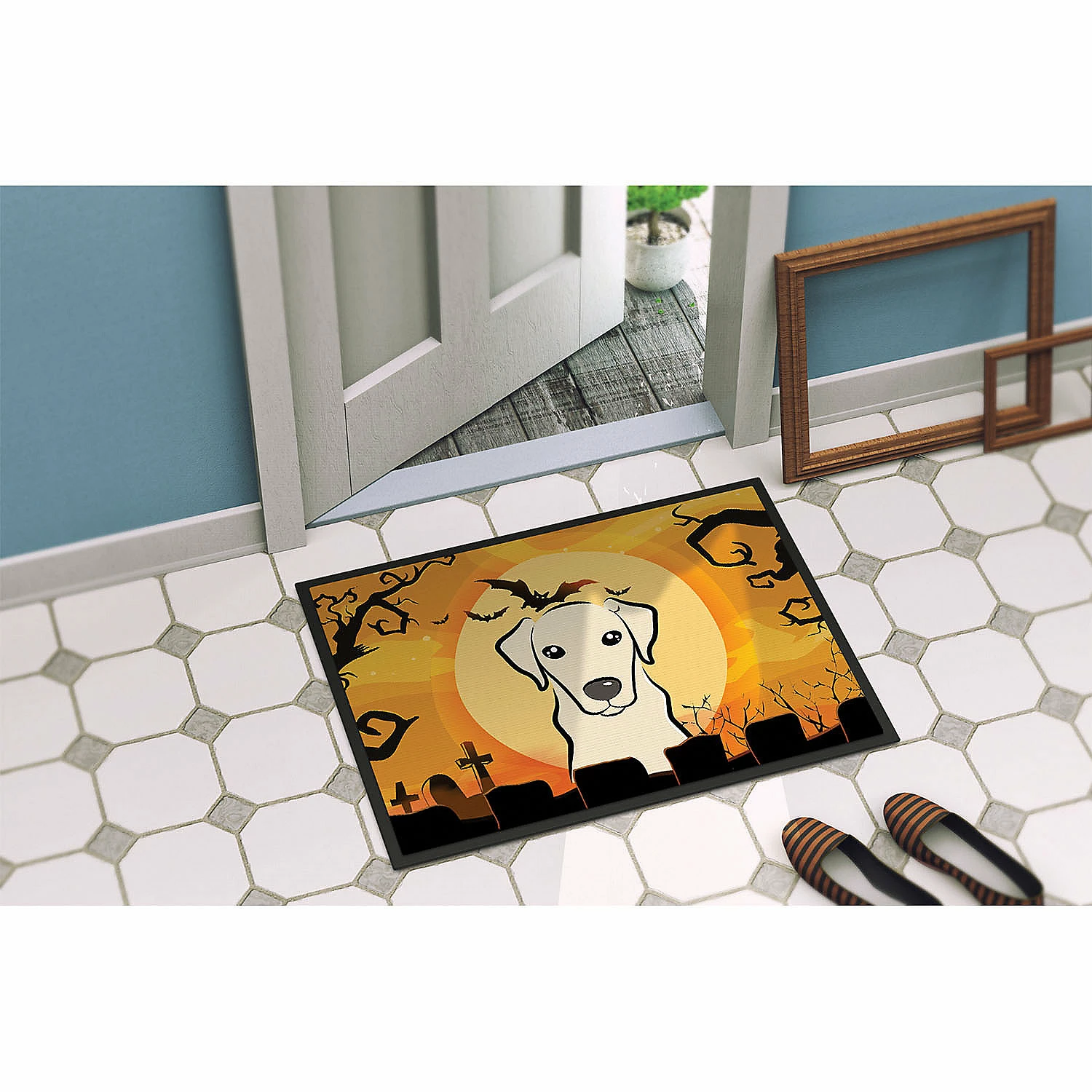 Caroline's Treasures, Halloween, Halloween Yellow Labrador Indoor or Outdoor Mat 24x36, 36 x 24, Dogs - Image 4
