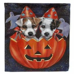Caroline's Treasures, Halloween, Jack Russell Terrier Halloween Flag Canvas House Size, 28 x 40, Dogs