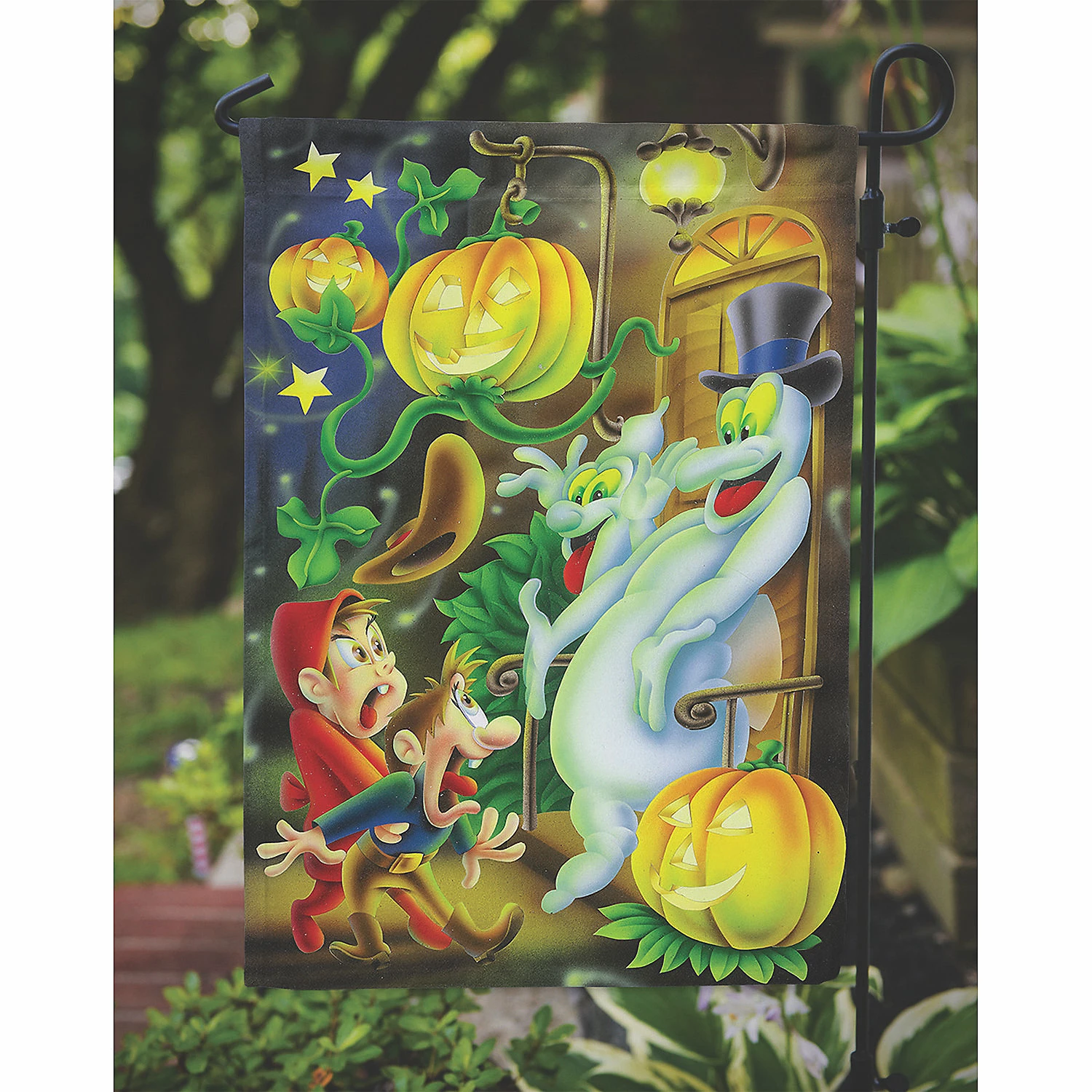 Caroline's Treasures, Halloween, Scary Ghosts and Halloween Trick or Treaters Flag Garden Size, 11.25 x 15.5, Seasonal - Image 3