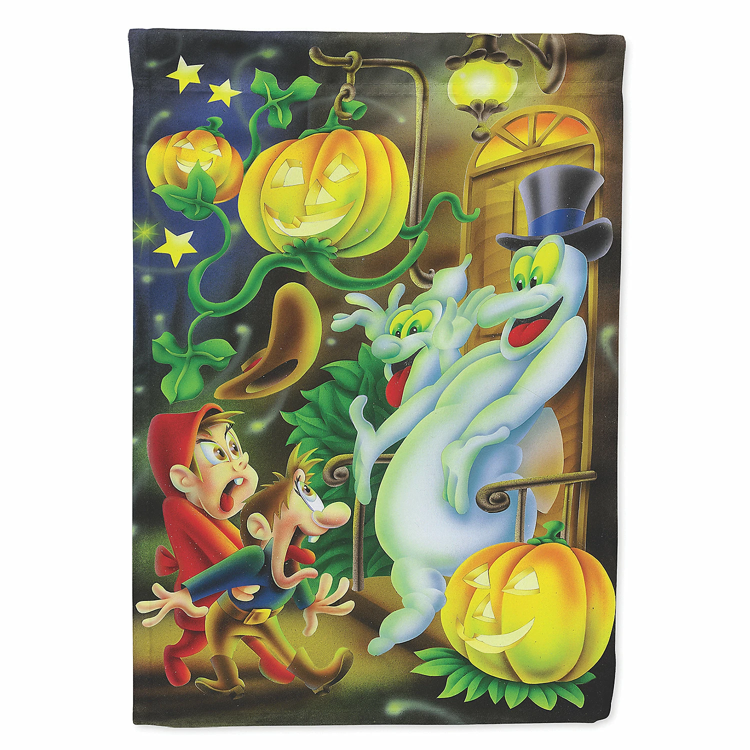 Caroline's Treasures, Halloween, Scary Ghosts and Halloween Trick or Treaters Flag Garden Size, 11.25 x 15.5, Seasonal