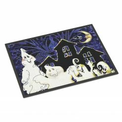 Caroline's Treasures, Halloween, The Gang's All Here Ghosts Halloween Indoor or Outdoor Mat 24x36, 36 x 24, Seasonal