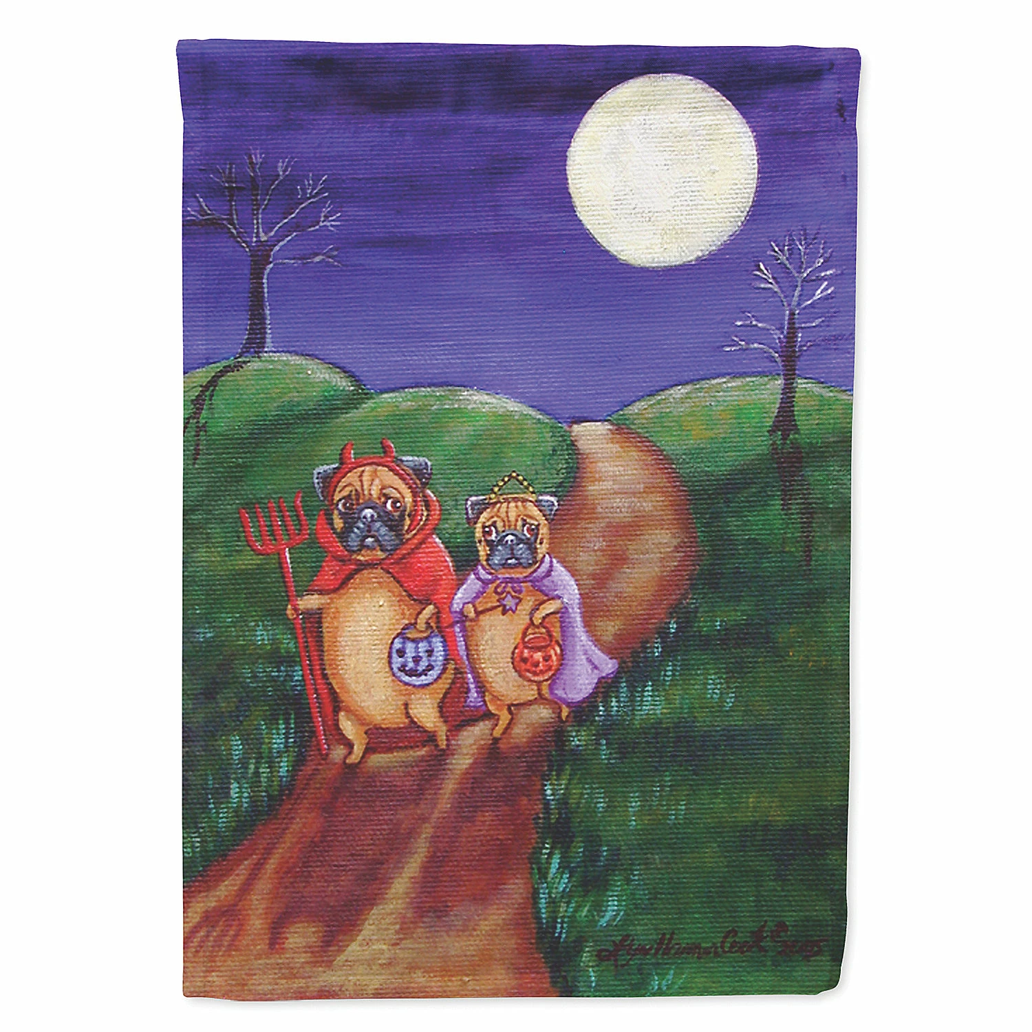 Caroline's Treasures, Halloween, Trick or Treat Halloween Pug Flag Garden Size, 11.25 x 15.5, Dogs