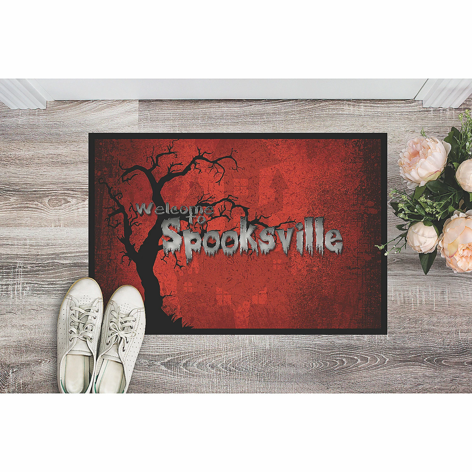 Caroline's Treasures, Halloween, Welcome to Spooksville Halloween Indoor or Outdoor Mat 24x36, 36 x 24, Seasonal - Image 2