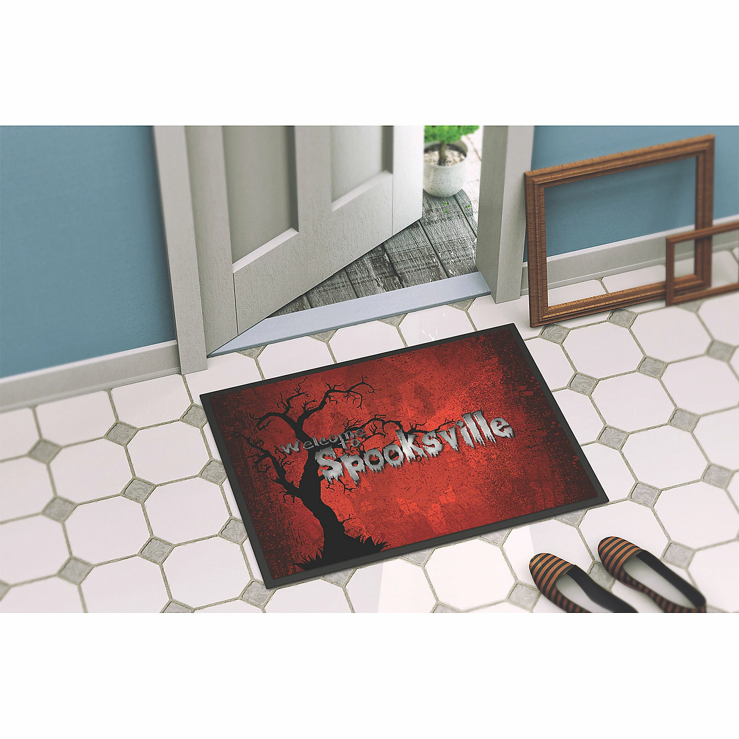 Caroline's Treasures, Halloween, Welcome to Spooksville Halloween Indoor or Outdoor Mat 24x36, 36 x 24, Seasonal - Image 4