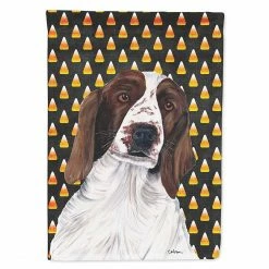Caroline's Treasures, Halloween, Welsh Springer Spaniel Candy Corn Halloween Portrait Flag Garden Size, 11.25 x 15.5, Dogs