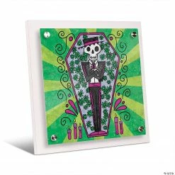 Creative Gallery "Dead in Coffin - green" 14x14 Acrylic Float Wall Art Print