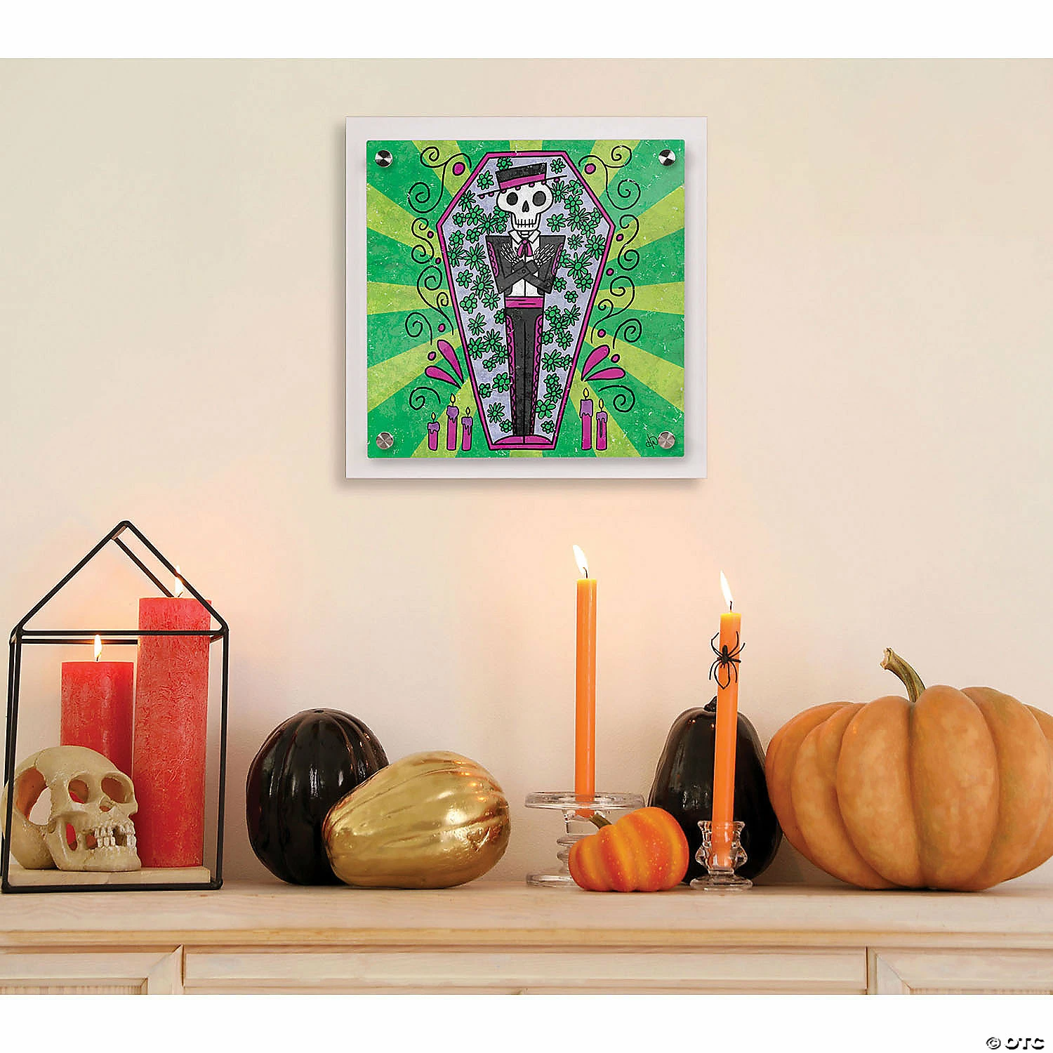 Creative Gallery "Dead in Coffin - green" 14x14 Acrylic Float Wall Art Print - Image 2