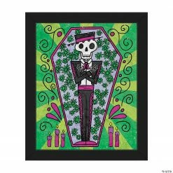 Creative Gallery "Dead in Coffin - green" 16x20 Black Framed Wall Art Print
