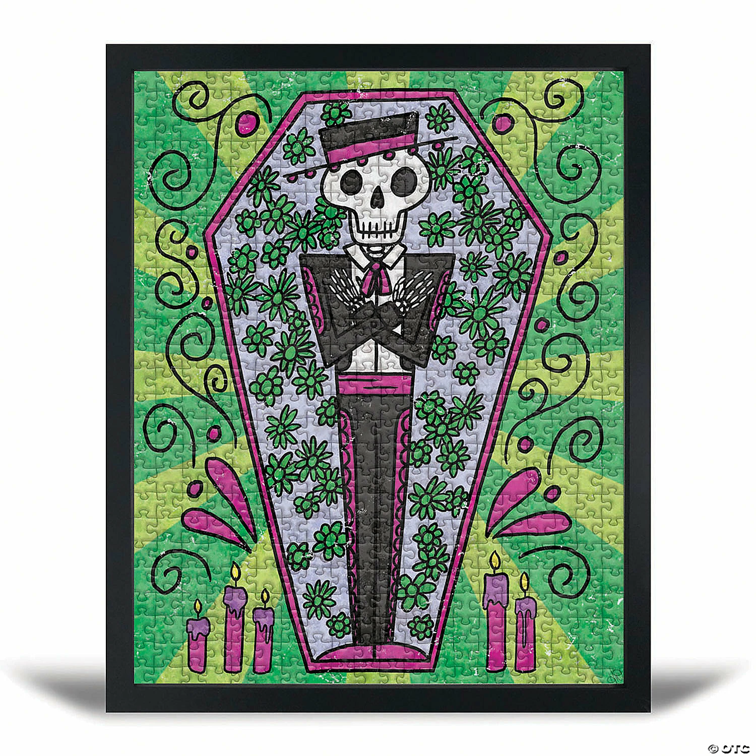 Creative Gallery "Dead in Coffin - green" 16x20 Puzzle & Puzzle Wall Mount Bundle