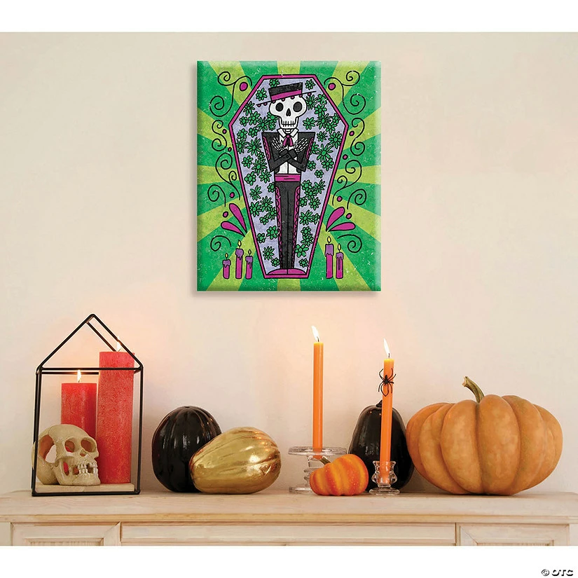 Creative Gallery "Dead in Coffin - green" Canvas Wall Art Print