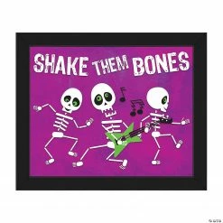 Creative Gallery "Shake Them Bones - Purple" 16x20 Black Framed Wall Art Print
