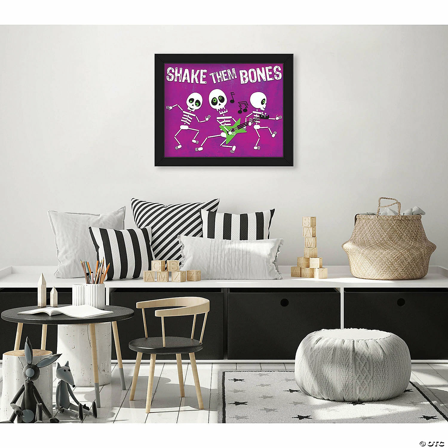 Creative Gallery "Shake Them Bones - Purple" 16x20 Black Framed Wall Art Print - Image 2