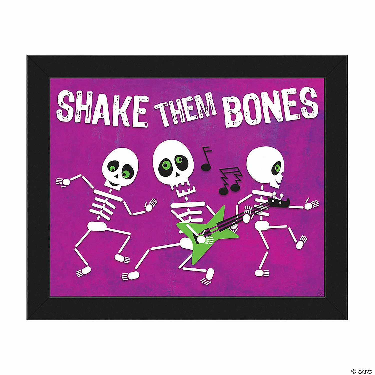 Creative Gallery "Shake Them Bones - Purple" 16x20 Black Framed Wall Art Print