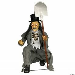 Crouching Grave Digger Halloween Decoration