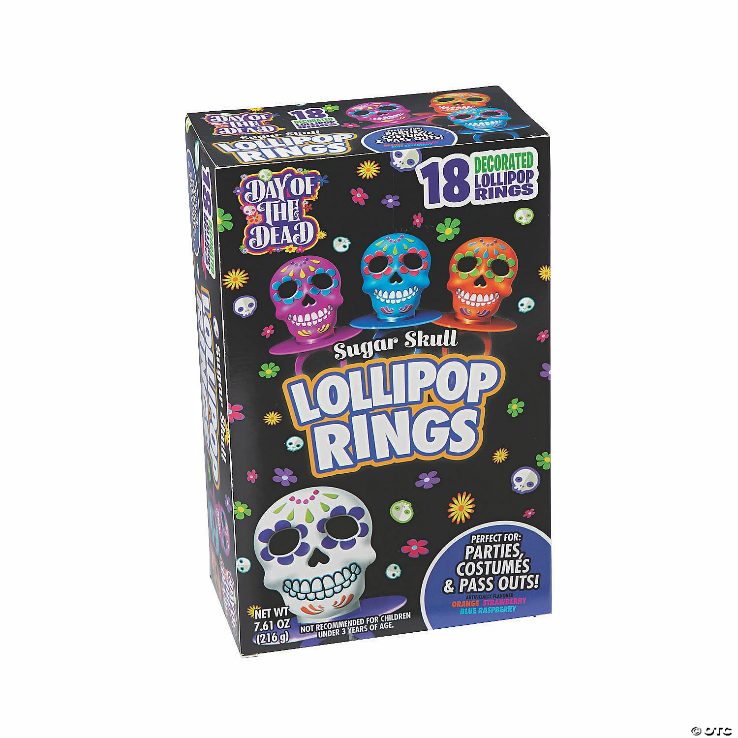 Day of the Dead Ring Lollipops - 18 Pc.
