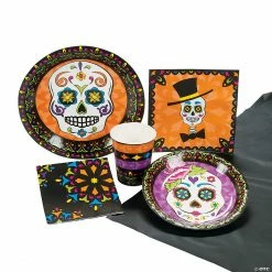 Day of the Dead Tableware Kit for 8 Guests