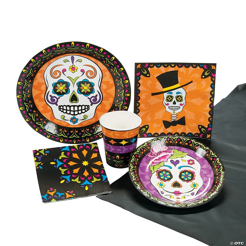 Day of the Dead Tableware Kit for 8 Guests