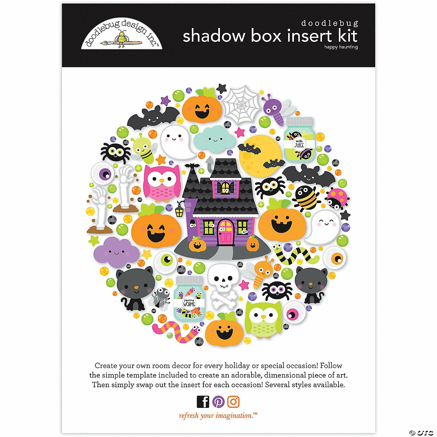 Doodlebug Design Shadow Box Insert Kit-Happy Haunting
